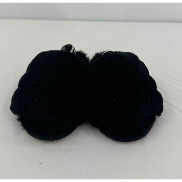 UGG Black Open Toe Faux Fur Slippers Kids Size US‎ 8 - Picture 1 of 5